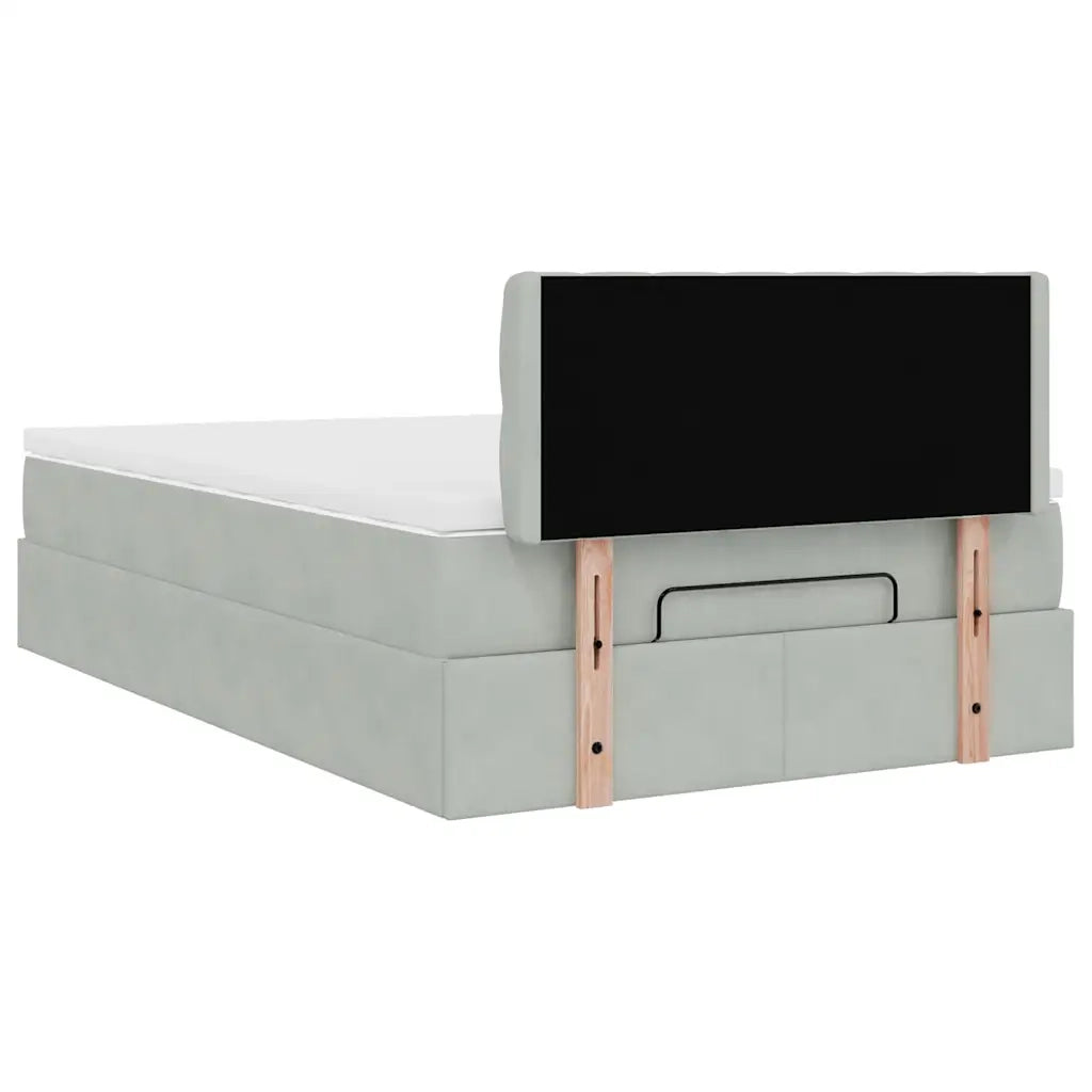 Struttura Letto Pouf con Materasso 120x200 cm Velluto 3312686