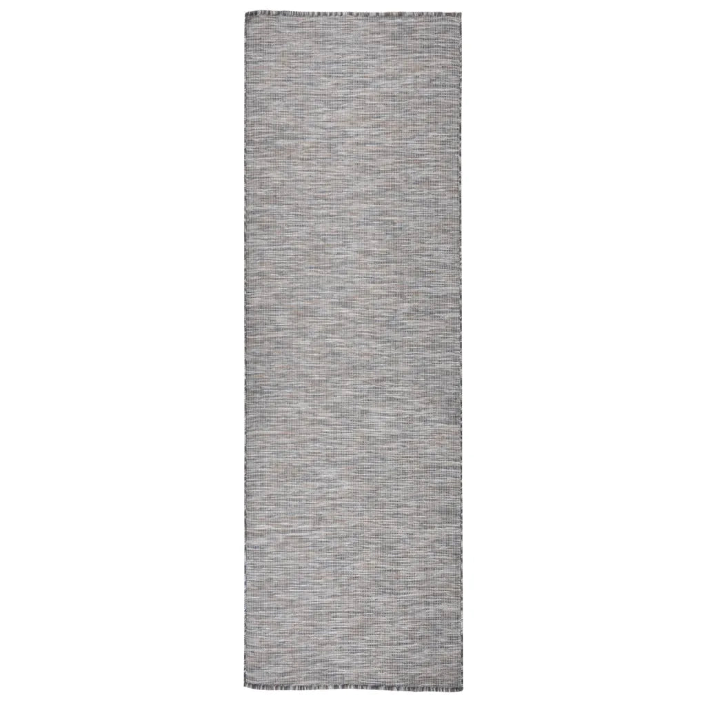 Tappeto da Esterni a Tessitura Piatta 80x250 cm Marrone e Nero cod mxl 66576