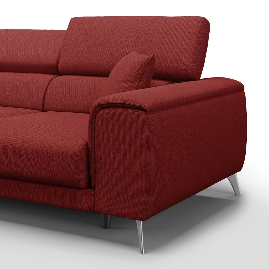 Fusion Divano con 3 sedute allungabili in tessuto smacchiabile T05 260 cm rosso
