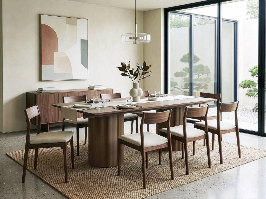 Tavolo da pranzo ovale in legno "Zénith" - 180 cm - 8 posti a sedere - Marrone