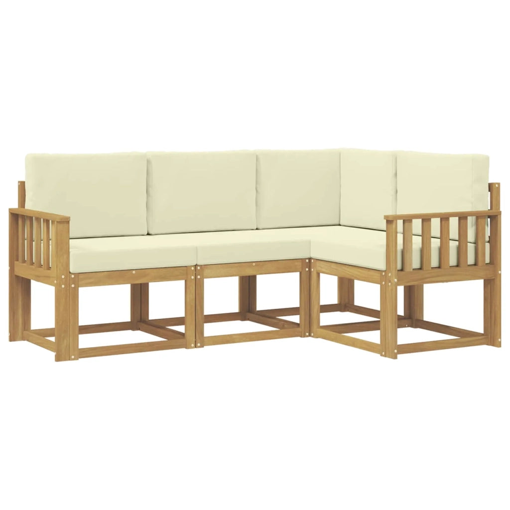 Set di divani da esterno 4 pz Bianco e Crema 3387554