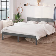 Giroletto-Struttura Letto Grigio in Legno Massello 120x190 cm Small Double 960224