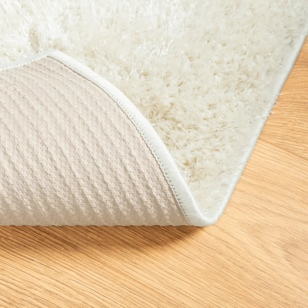 Tappeto a Pelo Lucido Lungo ISTAN Effetto Crema 140x200 cm 375665