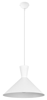 Lampada a Sospensione da Interno Attacco E27 in Metallo Bianco Opaco