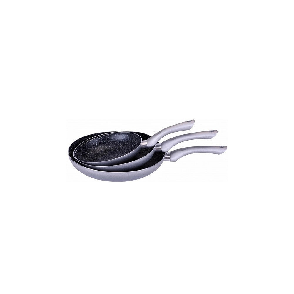 Trade Shop - Set 3 Padelle Royalty 3 Misure Antiaderente Utilizzabili Su Ogni Piano Cottura -