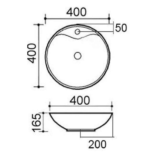 Lavabo appoggio LA30 bianco dm 40