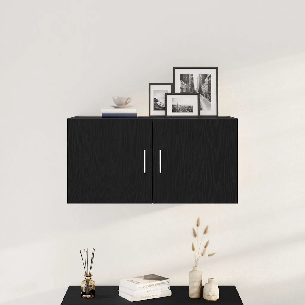Armadietto a Muro | Mobile a Parete Rovere Nero 80x39x40 cm in Truciolato