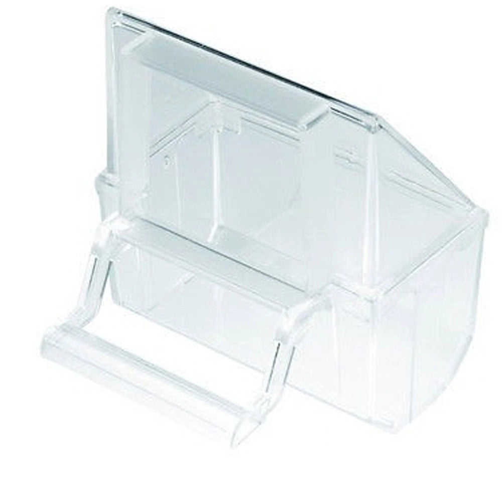 Trade Shop - Set 2 Pz. Mangiatoia Per Gabbia Per Uccelli Cannarini In Plastica Razziera -