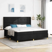 Letto a molle con materasso con led Nero 140 x 200 cm Tessuto 3343716