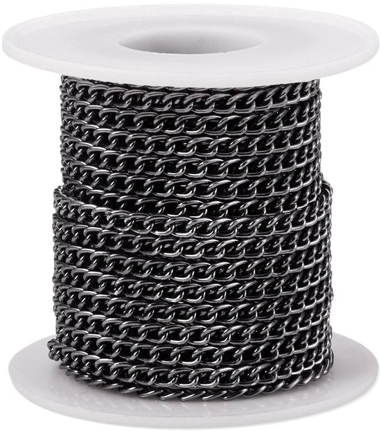 Catenelle in Alluminio 10M - Catene senza Fili - 3,5mm di Spessore - 5mm di Lunghezza - 1mm di Diametro - Ideali per Gioielli Artigianali - Catena per Gioielli