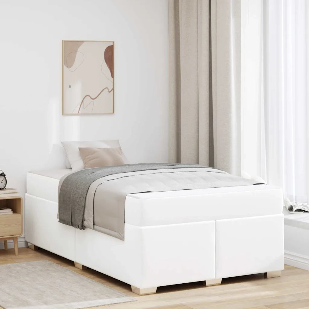 vidaXL Struttura del letto Bianco 120 x 200 cm Pelle sintetica
