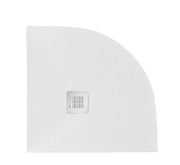 Piatto doccia 100x100 cm effetto pietra marmoresina STONE semicircolare bianco FRANCIA