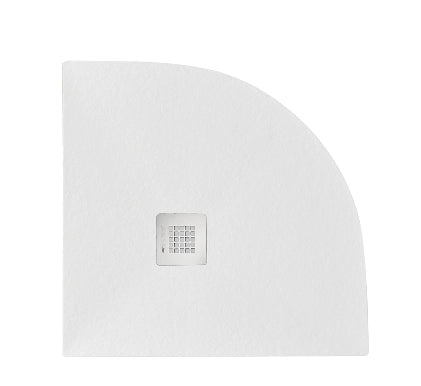 Piatto doccia 100x100 cm effetto pietra marmoresina STONE semicircolare bianco FRANCIA