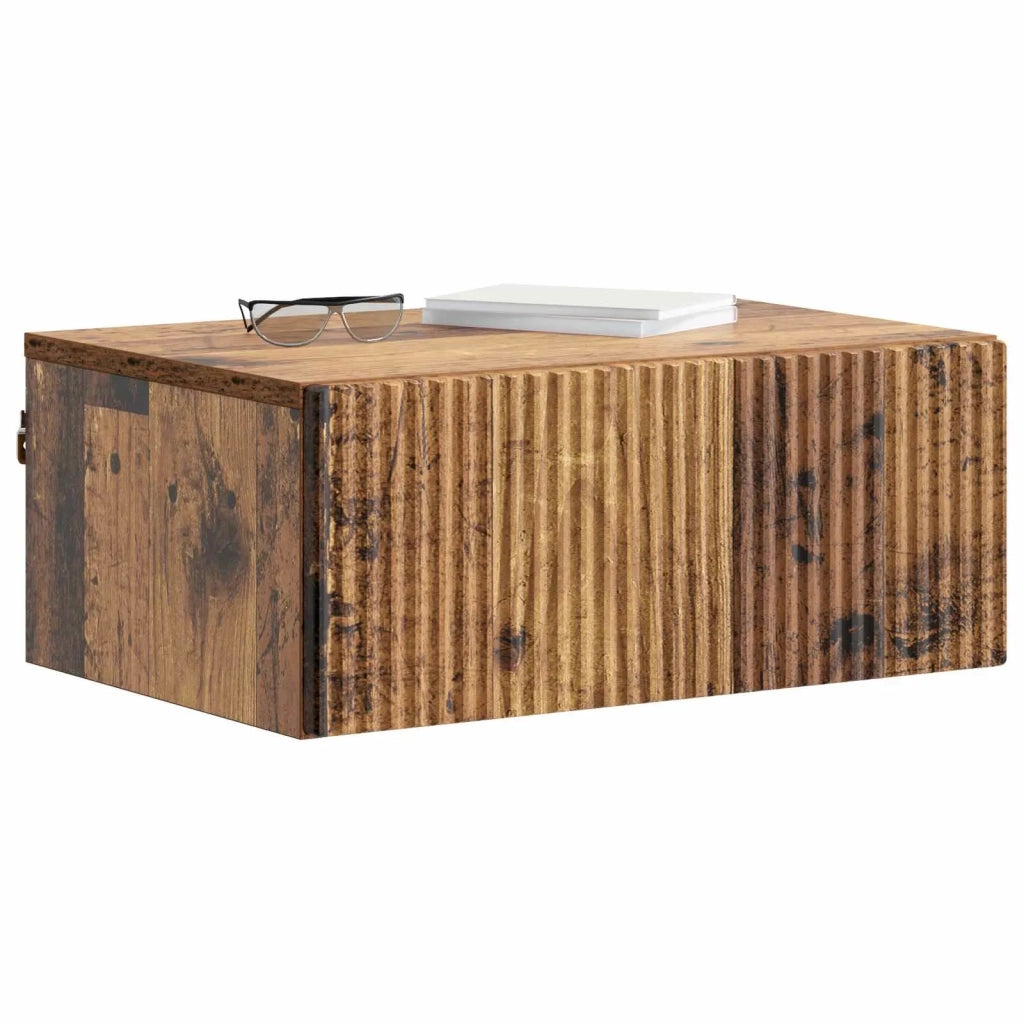 Mobiletto da notte a muro Legno antico 49 x 34,5 x 20 cm 898461
