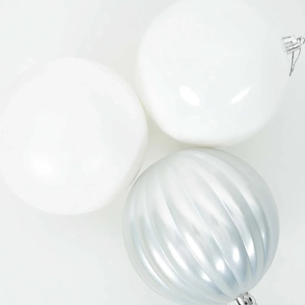 Set di Palline di Natale XXL 4 pcs Bianco Plastica 42018867