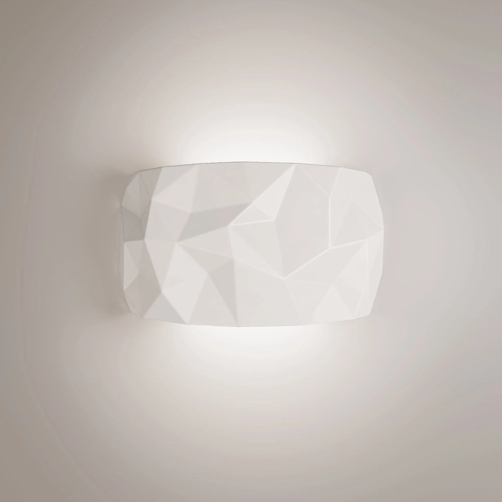 Angled Lampada da parete per interni in ceramica artigianale LED con dimmerazione TRIAC e temperatura colore regolabile, finitura bianco, 22.2W