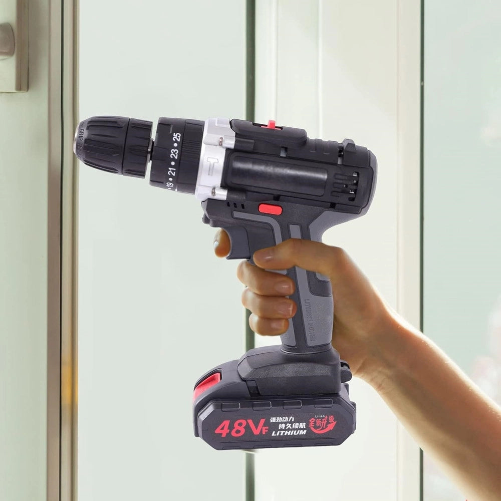 Trade Shop - Avvitatore A Batteria 48v Trapano Cacciaviti Per Installazione Tv Tenda Lampadine -
