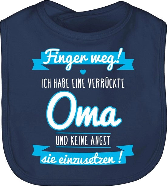 Slabbino per bambino - frase - Ho una nonna stramba blu - Unico - Blu marino - regalo per il parto di cose divertenti per bambini con frasi care e divertenti frasi per nonne slabbini per bambini abbigliamento per bambini con frasi care