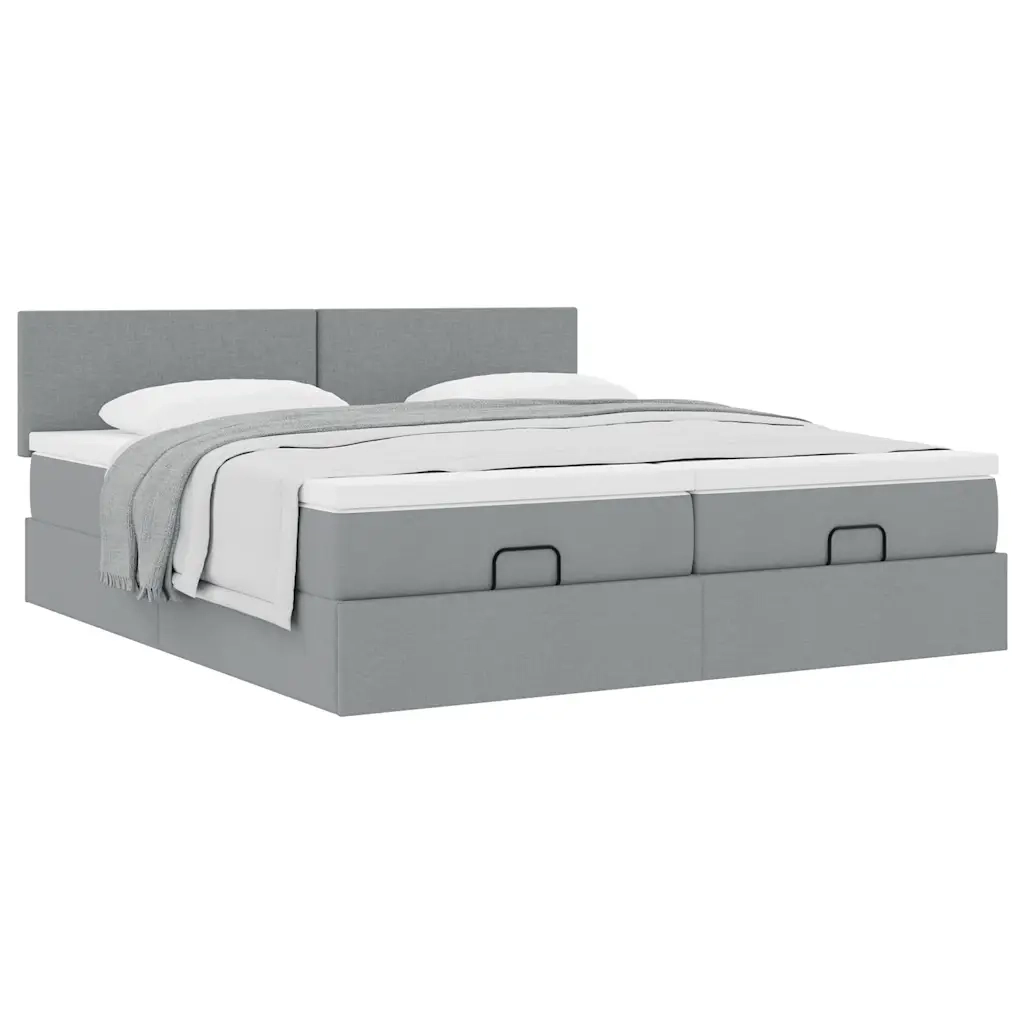 Struttura Letto Pouf con Materassi 180x200 cm in Tessuto