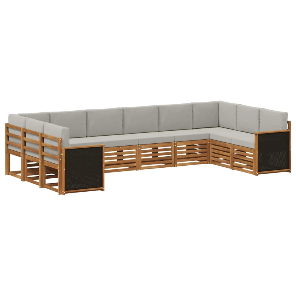 Set di divani da esterno 7 pz Naturale e Grigio Chiaro 3384882