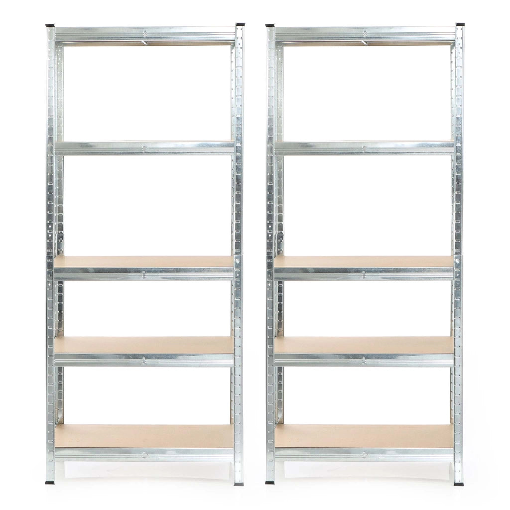 Set 2x scaffali a incastro per carichi pesanti 174x75x30cm Max 875kg l’uno Acciaio 5 ripiani