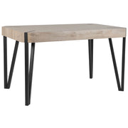 Tavolo da pranzo Piano in legno tortora Gambe in metallo Nero 130 x 80 cm 6 posti rettangolare industriale