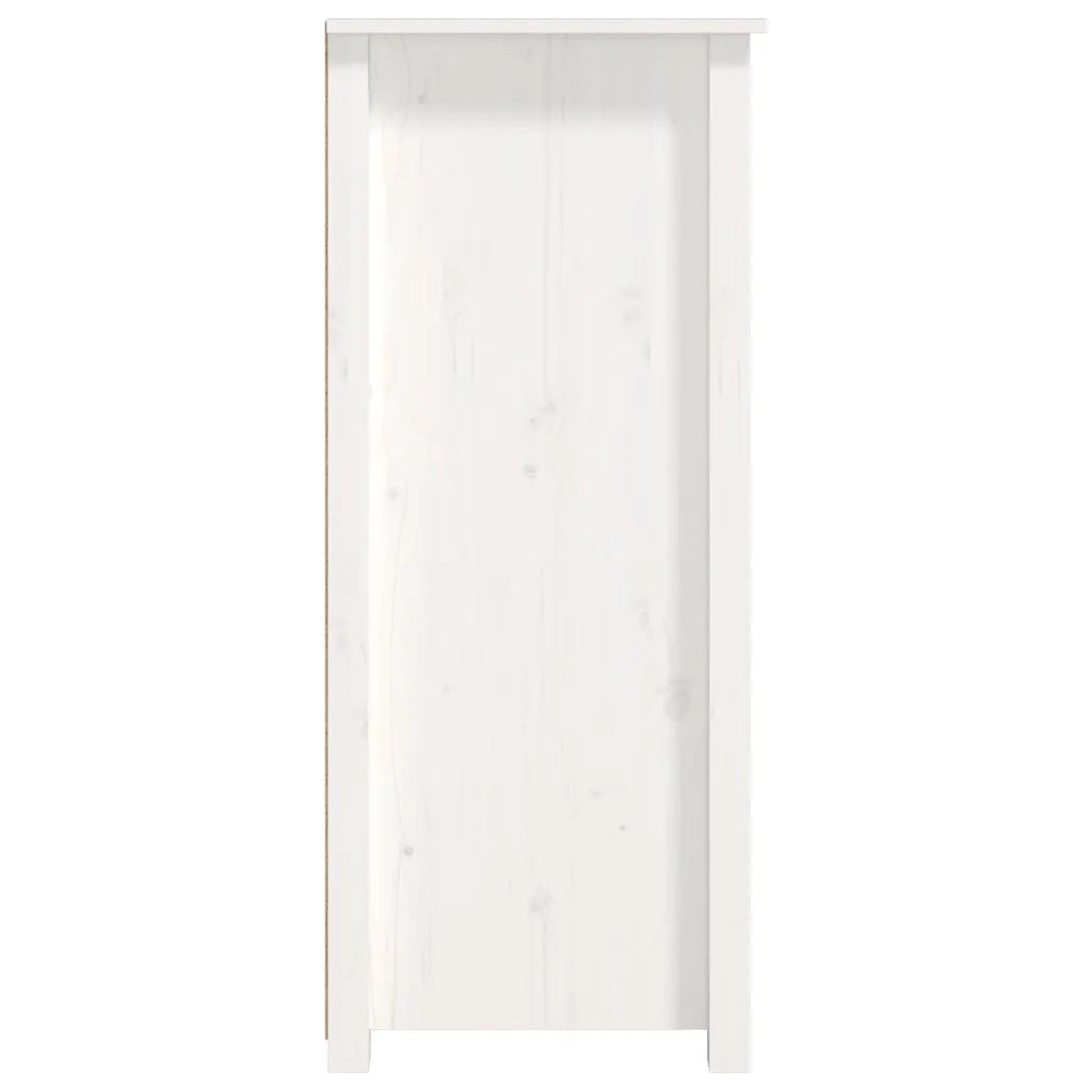 Credenza Bianca 83x41,5x100 cm in Legno Massello di Pino 821508