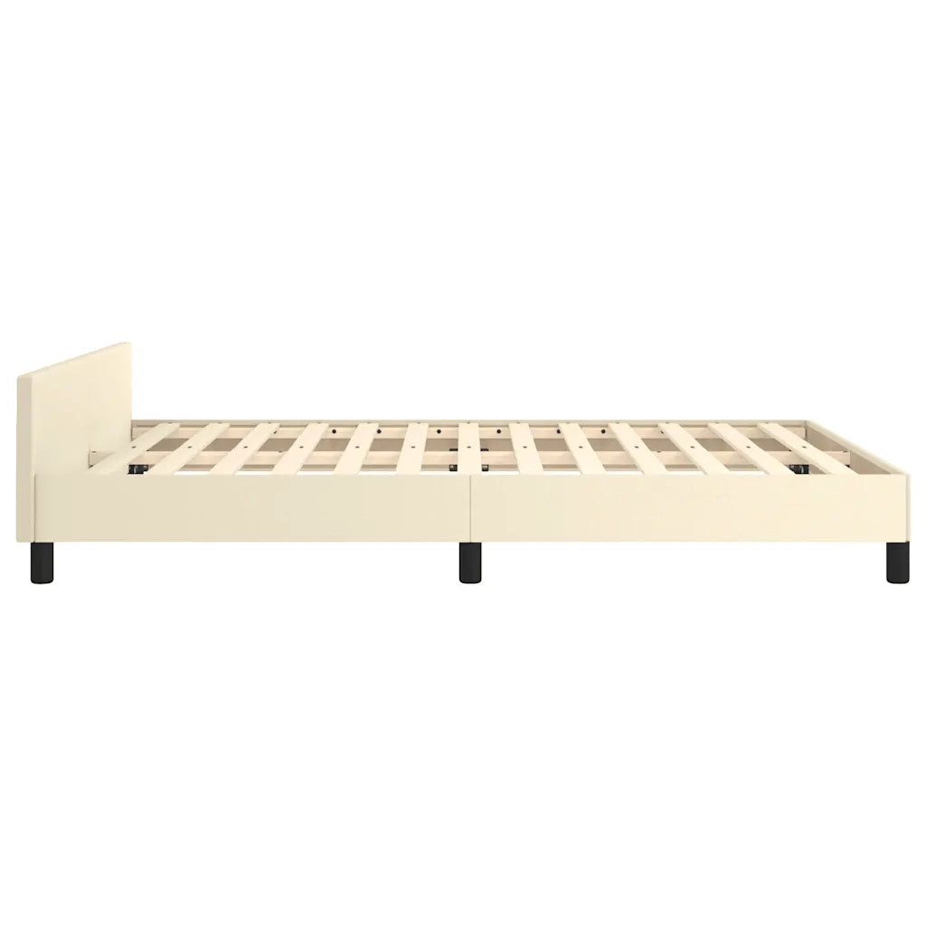 Giroletto con Testiera senza Materasso-Struttura Letto Crema 140x190 cm