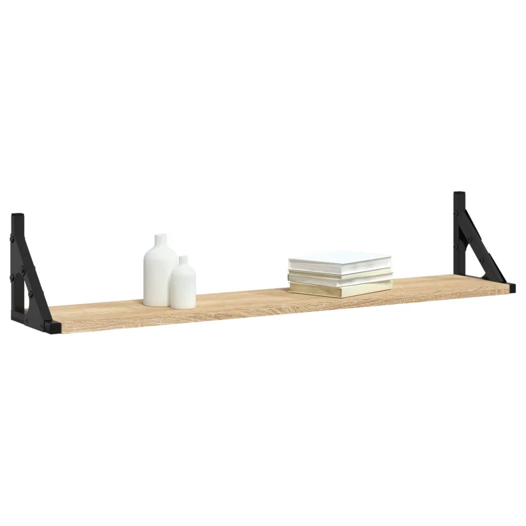 Mensole da parete 2 pz Rovere Sonoma 80x15x15,5 cm Legno ingegnerizzato 836329