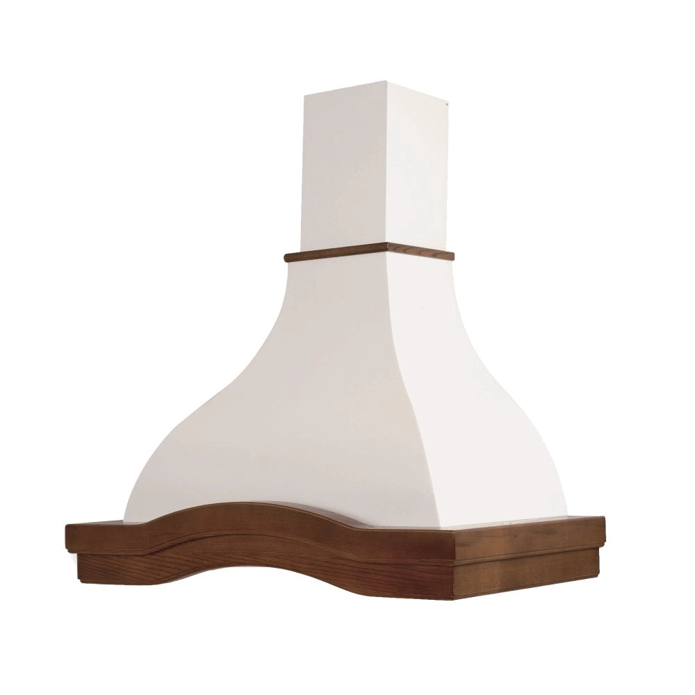 Cappa cucina rustica EGIZIA con cornice in legno TABACCO cm 90