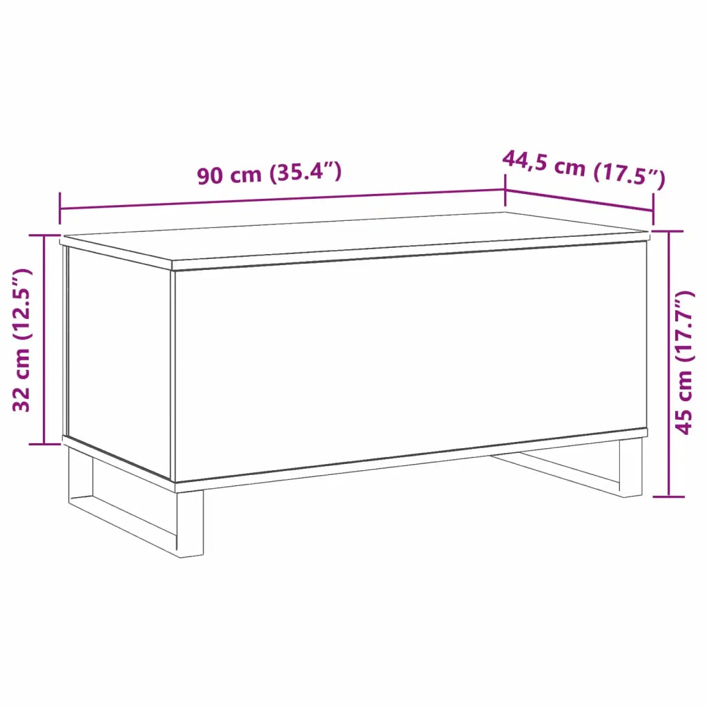 Tavolino da salotto Rovere Nero 90 x 44,5 x 45 cm 862968