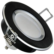 Faretto incasso LED tondo nero spazzolato GU10 Polux