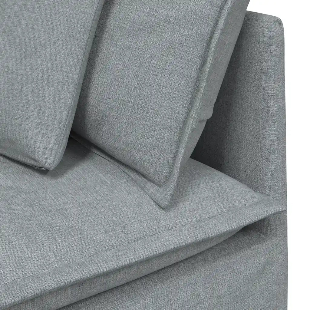 vidaXL Divano Modulare con Cuscini in Tessuto Grigio Chiaro