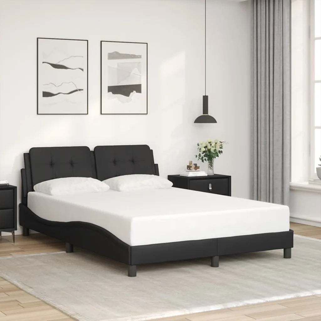 Giroletto senza Materasso-Struttura Letto Zadar Nero 140x190 cm in Similpelle