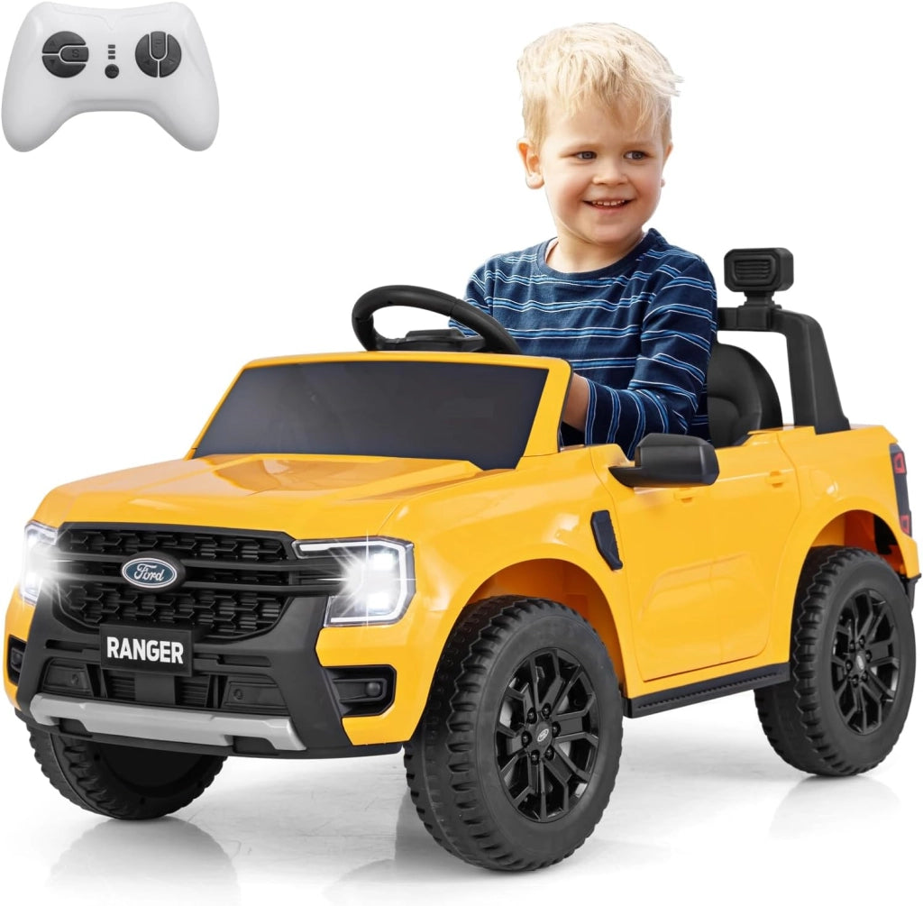 Ranger Auto Elettrica 12V per Bambini, con Telecomando, USB, Clacson, 2 Modalità di Guida, Connessione Wireless, Partenza Progressiva, per Bambini da 3 a 6 Anni