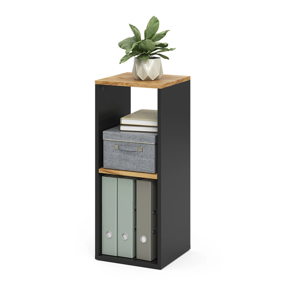 Vicco Libreria Antracite/quercia dorata 30 x 74 cm con 2 scomparti aperti