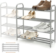 Scaffale per scarpe retrattile - standard metallico robusto e duraturo - 20 paia - 60-100 x 225 x 615 cm