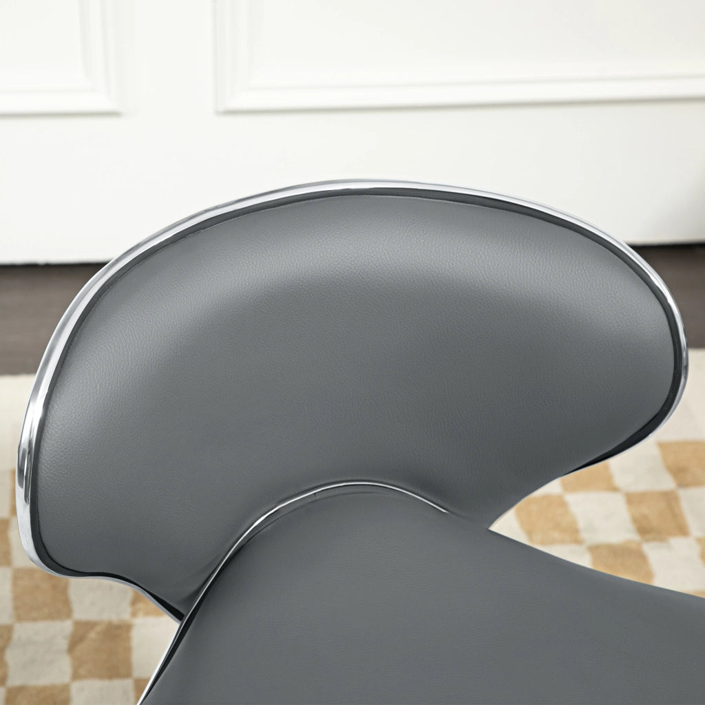 Sgabello da lavoro regolabile con schienale e ruote ¨C zephmum ¨C grigio 44-56 cm