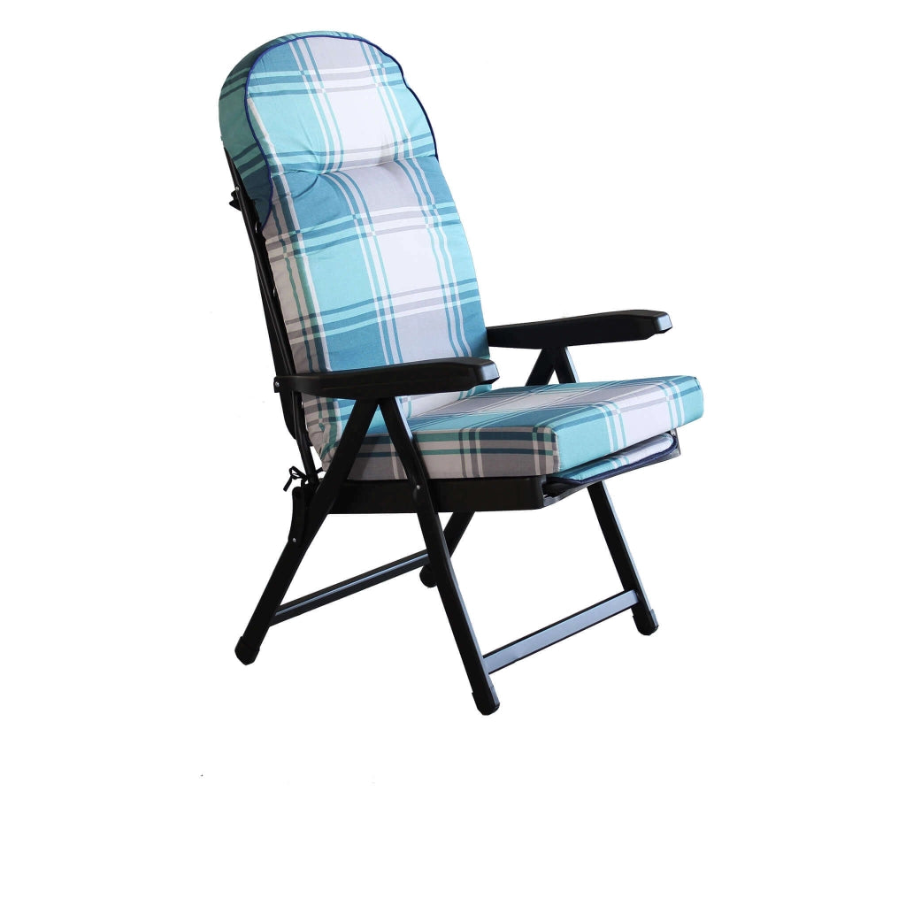 Poltrona Sdraio relax reclinabile in Tessuto Acciaio cm 155x60x60 - QUENTIN