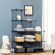 Scaffale modulare a cubi in metallo nero, 6 vani