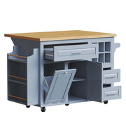 Carrello da cucina con piano ribaltabile; cassetti; ripiani regolabili; portabottiglie ed vano pattumiera
