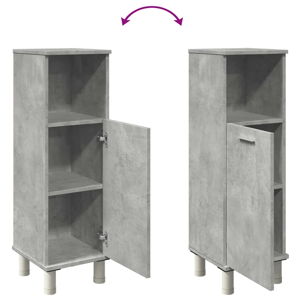 Mobile da Bagno Grigio Cemento 30x30x95 cm in Legno Multistrato