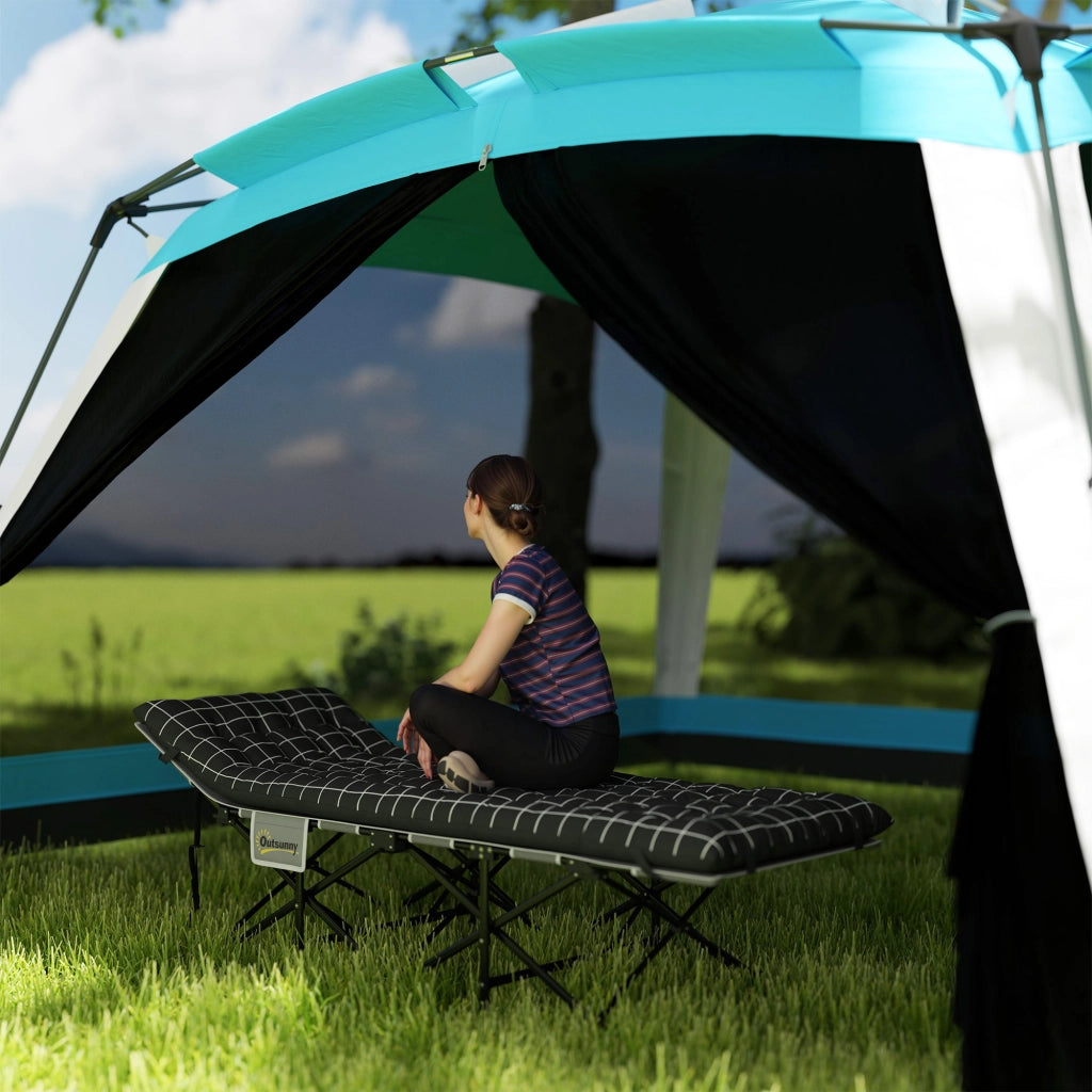Letto da campeggio pieghevole con materasso ¨C zephmum ¨C Nero, metallo, 90x200 cm