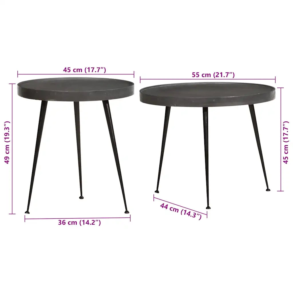 Tavolini da Salotto 2 pz Neri in Legno Multistrato 373636