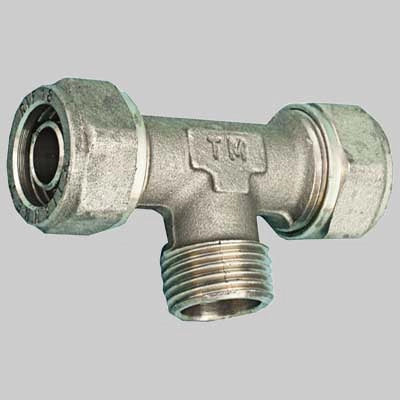 RACCORDO A TEE MASCHIO PER TUBO COBRAPEX  22 x 3/4 x 22 S. 3     TIEMME