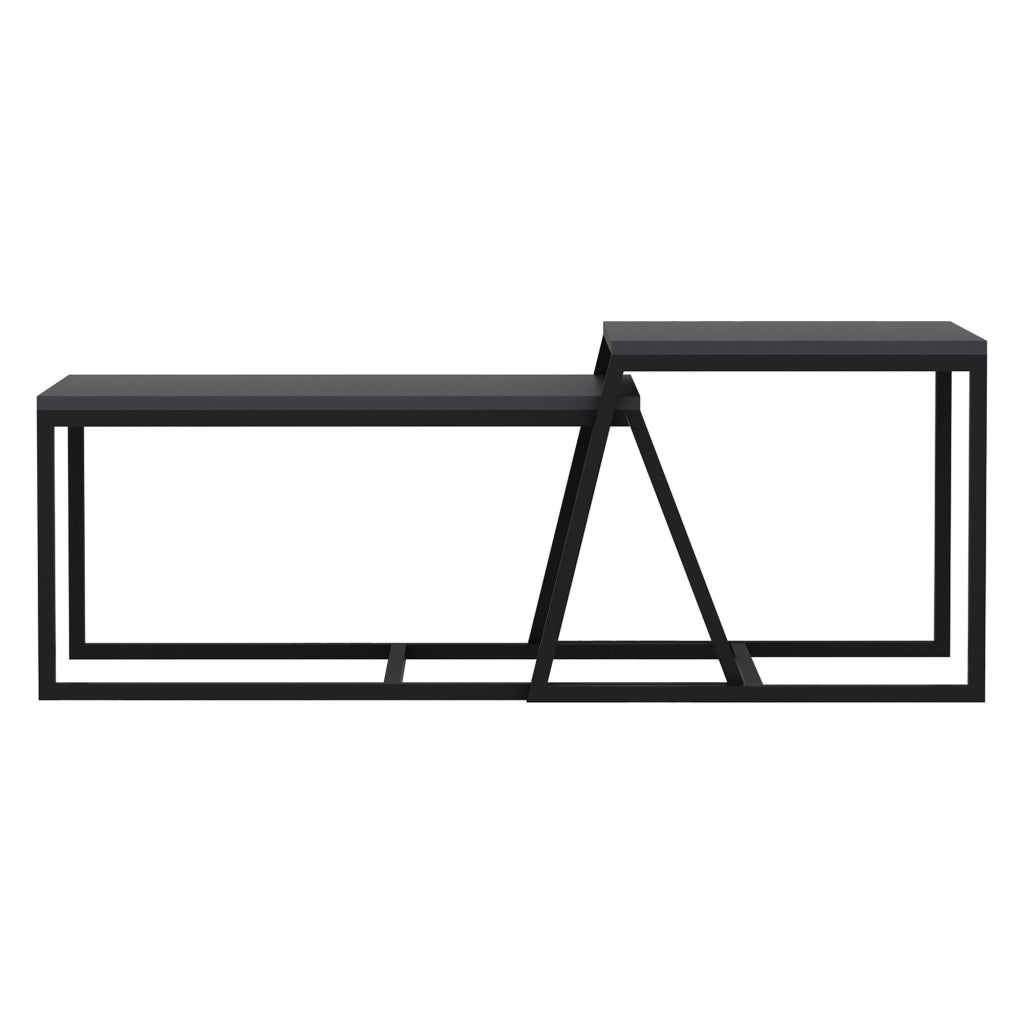 Urbania, Tavolino da Salotto Modulabile, 75x50x38h cm Nero Antracite