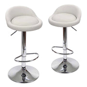SET 2 SGABELLI PARIGI CON SEDUTA IMBOTTITA 38 X 68/89 CM IN COLORE BIANCO