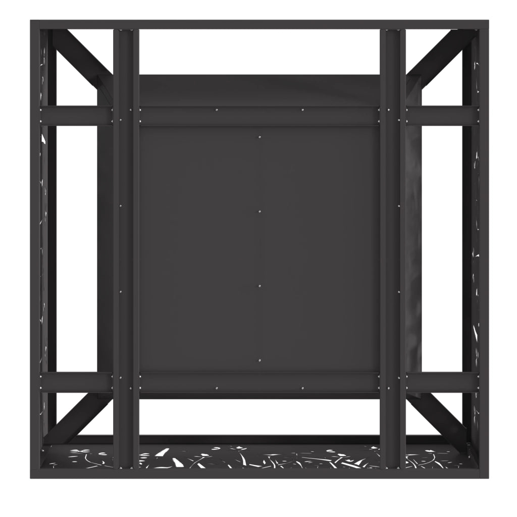 Caminetto Quadrato Nero 80x80x30 cm in Acciaio