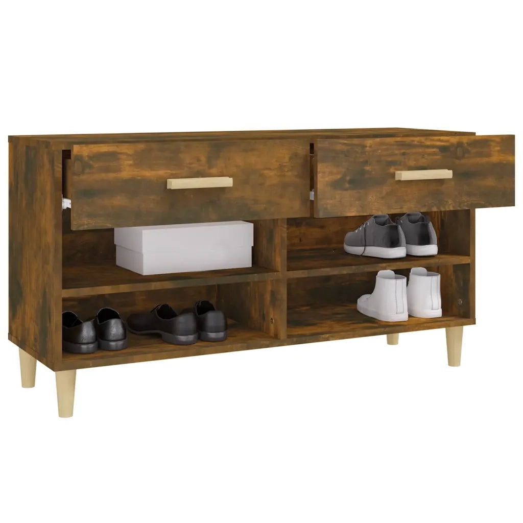 Scarpiera | Mobile per scarpe Rovere Fumo 102x35x55 cm in Legno Multistrato