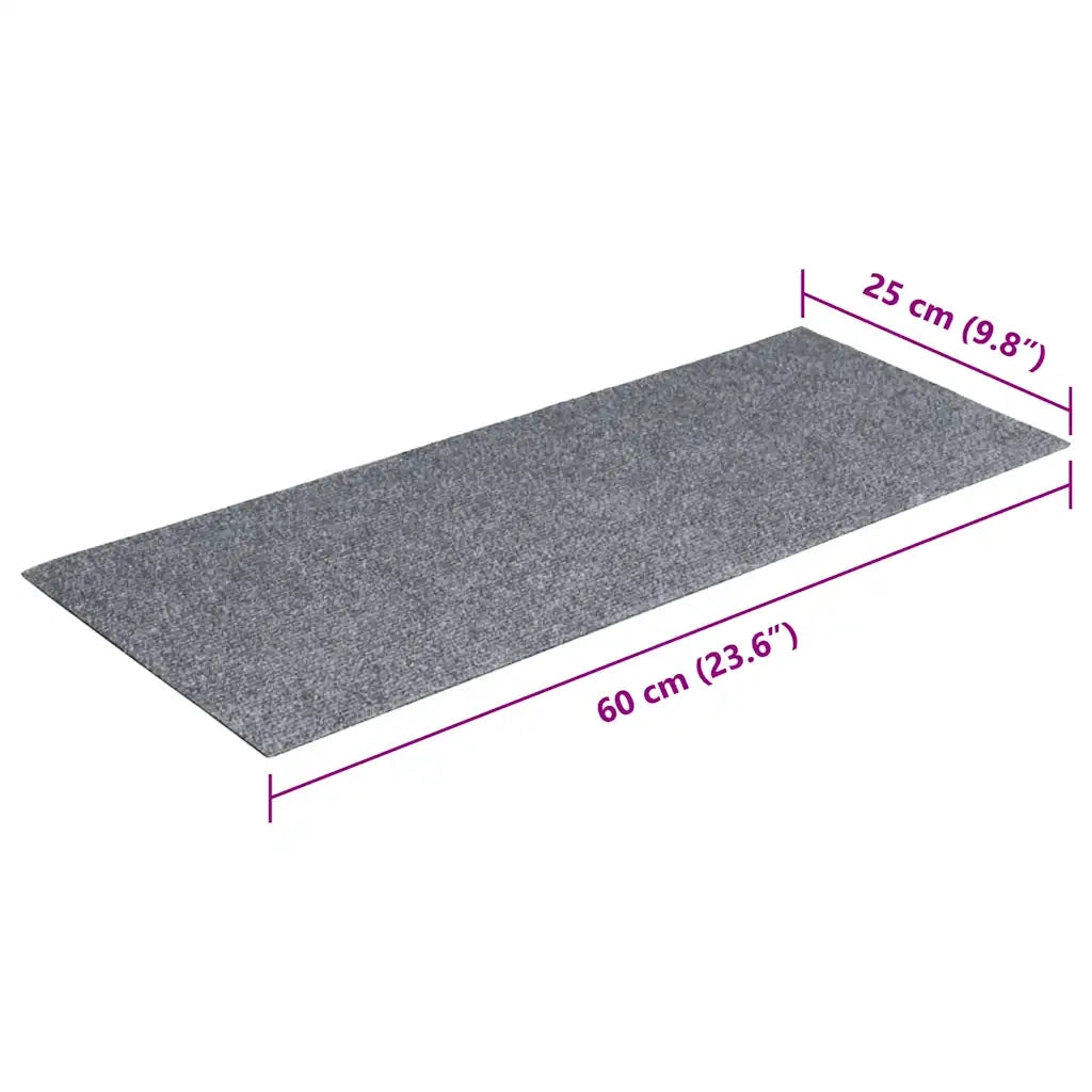 Tappetini per scale autoadesivi 15 pz | Gradini per Scale 60x25 cm grigio chiaro rettangolari